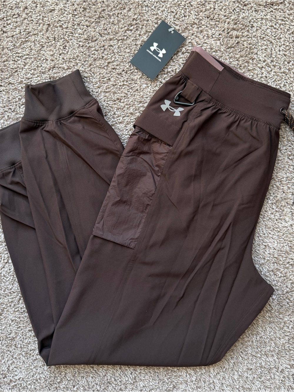 UNDER ARMOUR LAUNCH TRAIL OUTDOOR RUNNING PANTS MENS SIZE MEDIUM KONA BROWN NEW